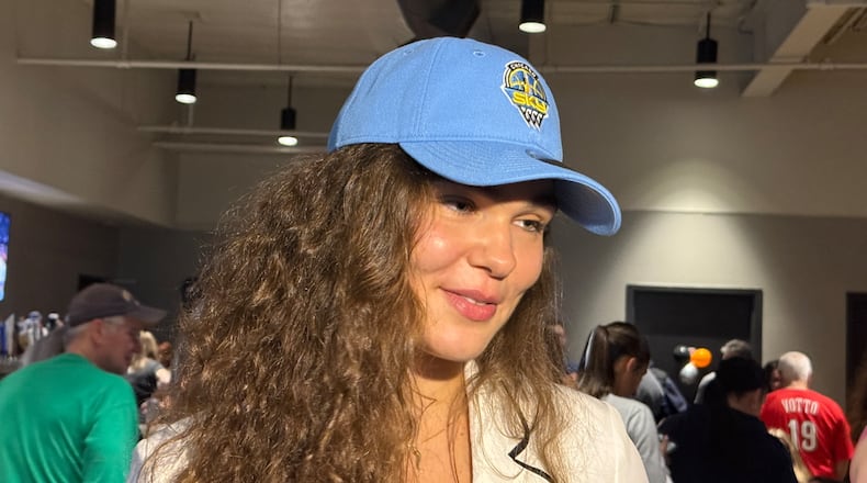 Fairmont grad Maddy Westbeld celebrates WNBA draft in Kettering on April 14, 2025.