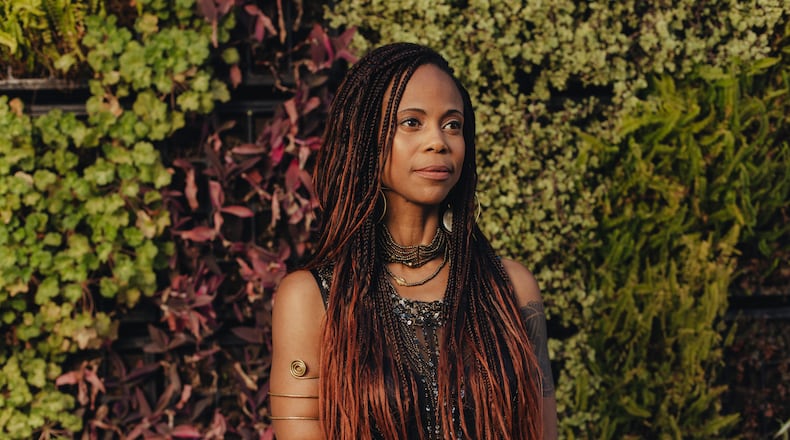 FILE -- Production designer Hannah Beachler at the Beverly Hilton in Beverly Hills, Calif., Nov. 3, 2018. The designers work on Black Panther was one of the seven nominations the film received. You never think a girl from Ohio, in the middle of nowhere, can get here, she said. Its a mission to let other girls and women of color know that they can do the same. (Rozette Rago/The New York Times)