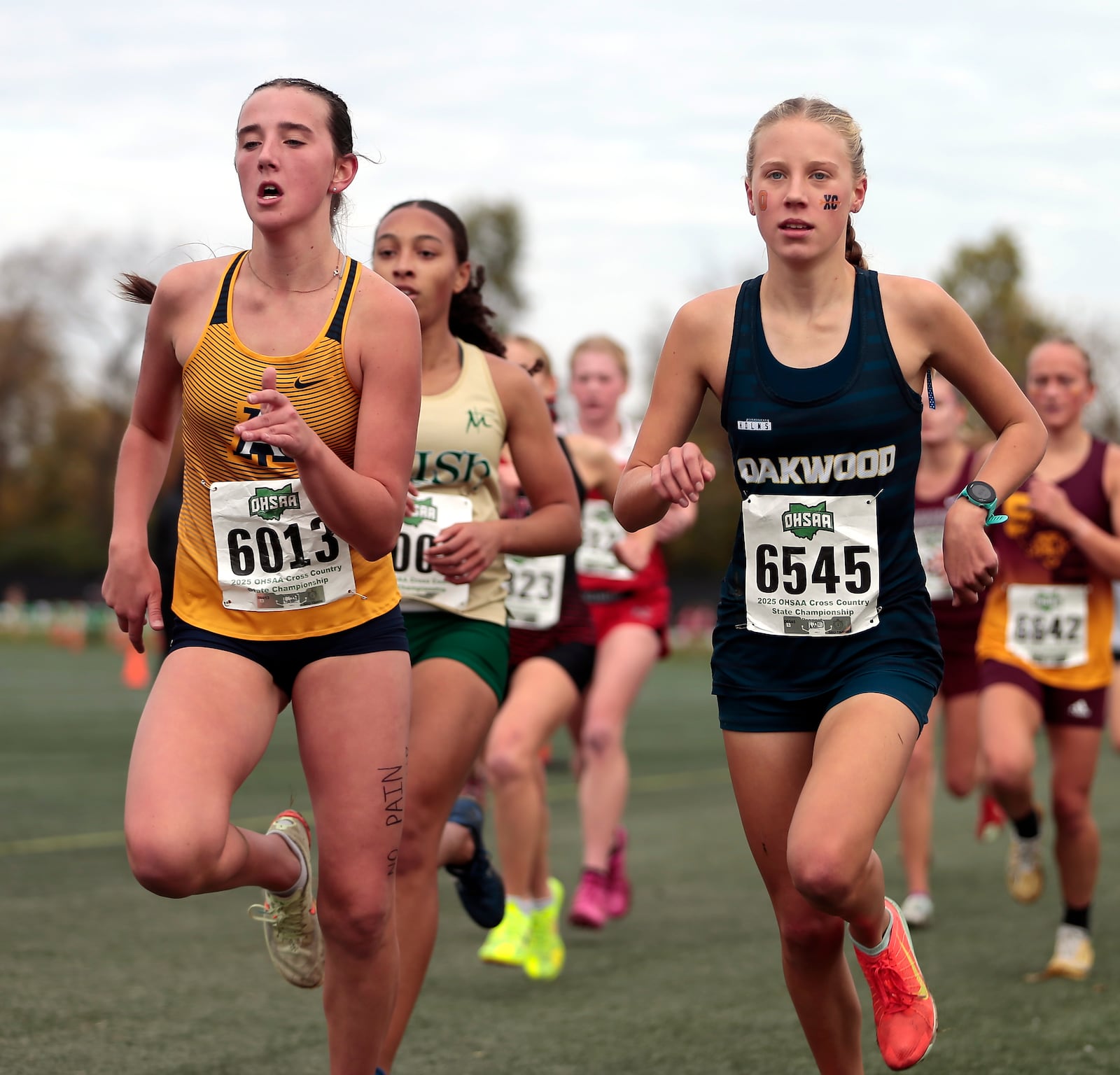 Oakwood freshman Evelyn Reinoehl (6545) competes at the 2025 OHSAA State Cross Country Championships, Sat. Nov. 1, 2025, at Fortress Obetz in Columbus. STEVEN WRIGHT / STAFF
