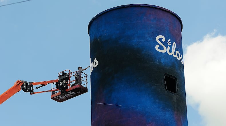 The name went up on The Silos, Thursday, June 27, 2024, a food hall and beer garden with 13,000-square-feet of outdoor space near 2nd Street Market in downtown Dayton. MARSHALL GORBY\STAFF