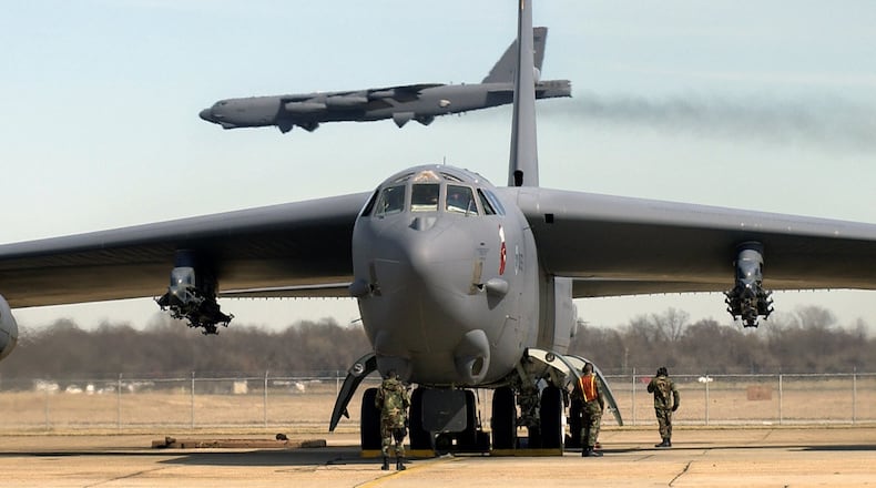 The last production B-52 Stratofortress rolled off the assembly line in October 1962, the era of the Cuban Missile Crisis. The Air Force will add new engines and fly the aging workhorse through mid-century alongside the future B-21 Raider stealth bomber, while retiring the swing-wing B-1 Lancer and bat-wing shaped B-2 Spirit, officials say. The B-52 is capable of flying 8,800 miles without refueling and can carry a weapons load of up to 70,000 pounds. (U.S. Air Force photo/Tech. Sgt. Robert Horstman)