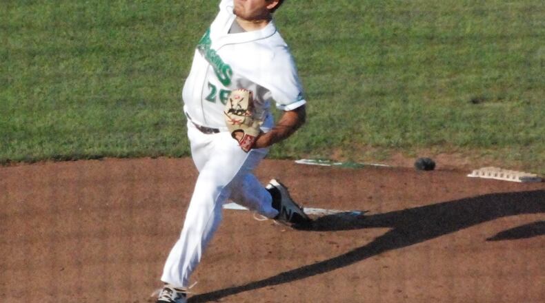 Dragons pitcher Ricky Salinas earned the start against the visiting South Bend Cubs at Fifth Third Field on Monday, July 8, 2019. JOHN CUMMINGS / CONTRIBUTED