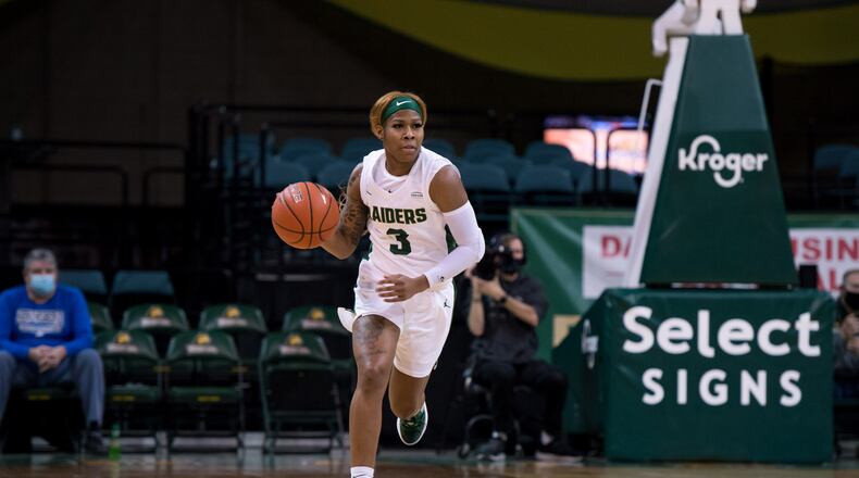 Jada Roberson, shown earlier this season, scored 16 points Thursday to lead Wright State over Detroit Mercy at the Nutter Center. Joseph Craven/Wright State Athletics