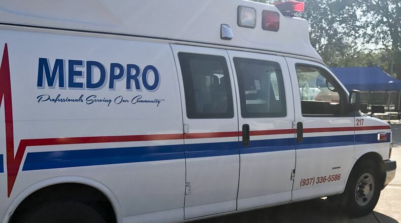 An ambulance from the Eaton-based MedPro is seen in Houston. SUBMITTED