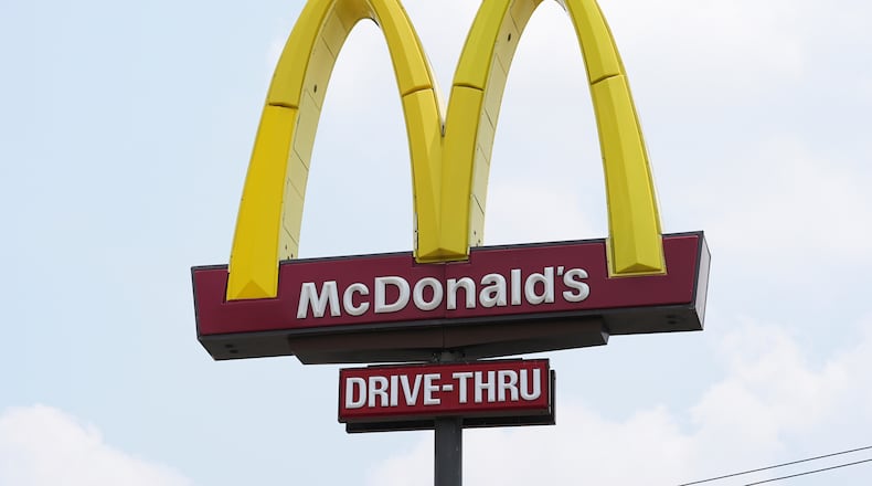 FILE - A sign for a McDonald's restaurant in Philadelphia, on Friday, June 6, 2025. (AP Photo/Matt Rourke, File)