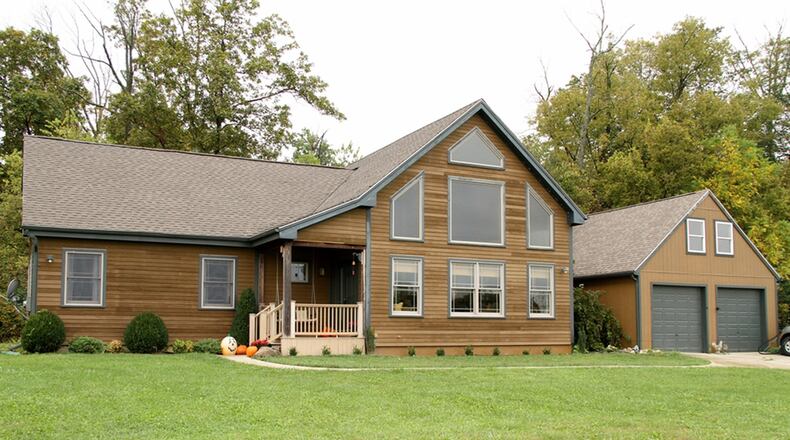 The A-frame home sits on 24.96 acres with tillable fields and woods. The property has a 2-car, detached garage. CONTRIBUTED PHOTOS BY KATHY TYLER