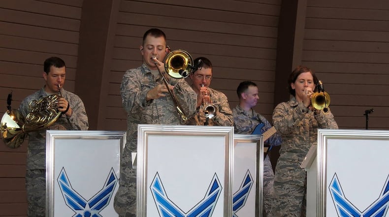 The U.S. Air Force Band of Flight, stationed at Wright-Patterson Air Force Base, presents more than 240 performances annually, providing quality musical products for official military functions and ceremonies as well as civic events and public concerts. (U.S. Air Force photo)