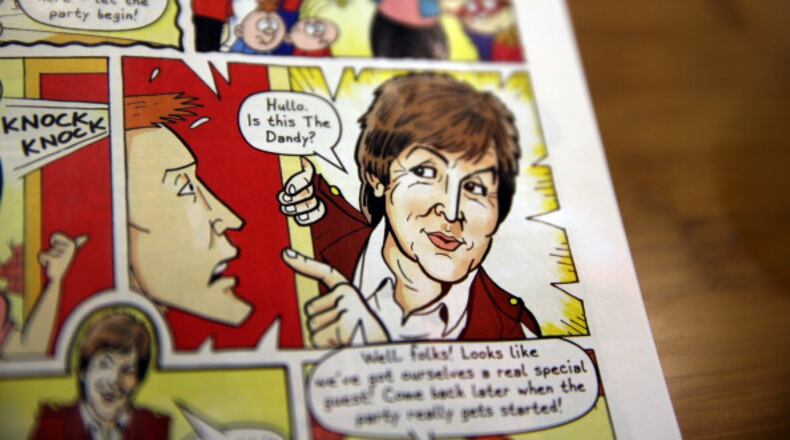 LONDON, ENGLAND - DECEMBER 04: Sir Paul McCartney appears in the last ever print edition of The Dandy children's comic on December 4, 2012 in London, England. DC Thompson, publishers of the comic, say that after 75 years Desperate Dan and Korky the Cat will become online digital characters only after a drop in print sales. (Photo by Peter Macdiarmid/Getty Images)