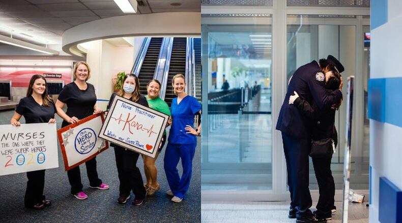Kara Jones received a hero's welcome when she returned to Orlando after working for 40 days at a New York City hospital.