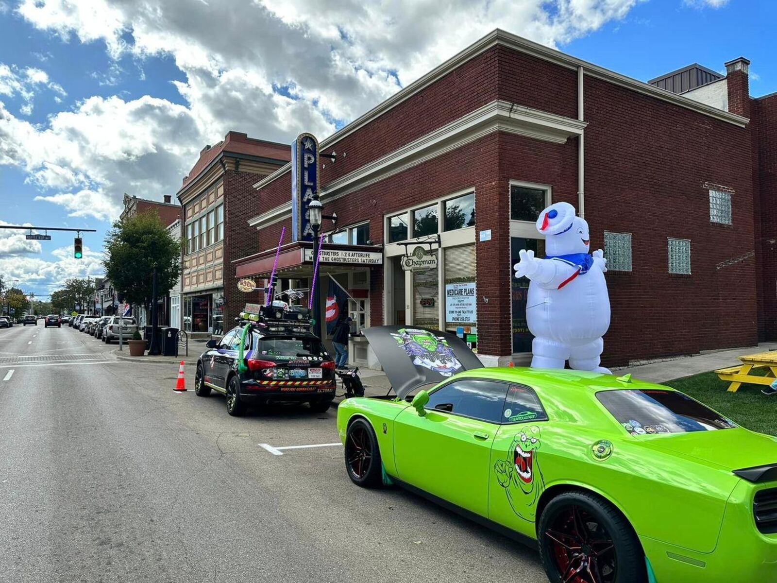The Plaza Theatre in Miamisburg will welcome the Real Ohio Ghostbusters and Cincinnati Ghostbusters for its presentation of "Ghostbusters: Frozen Empire" this weekend. CONTRIBUTED