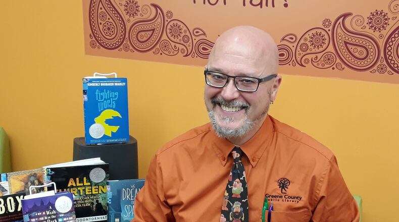 Tim Capehart with Newbery Winner. CONTRIBUTED