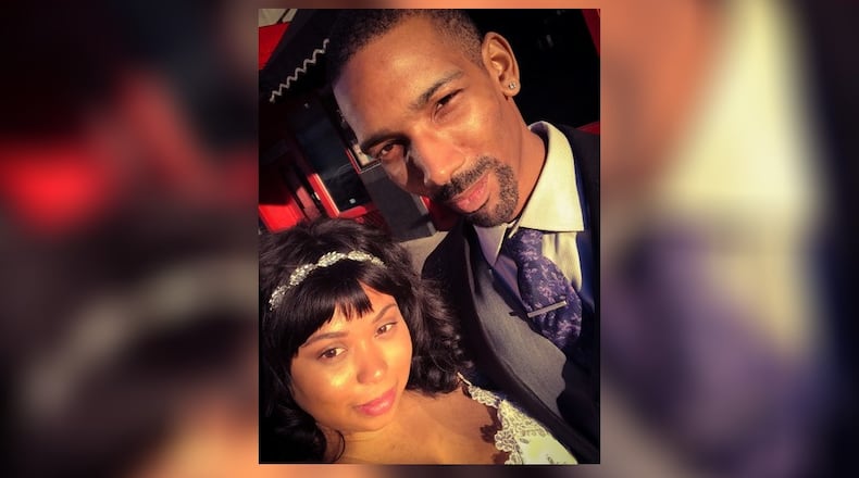 Brandon Cooper with his wife, Brittney Cooper. Brandon Cooper was shot and killed in January 2022 while driving for Lyft. / CONTRIBUTED