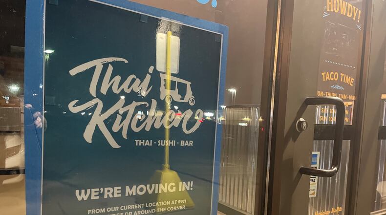 Thai Kitchen, located at 8971 Kingsridge Drive in Miami Twp., is moving about a mile down the road to the former space of Rusty Taco.