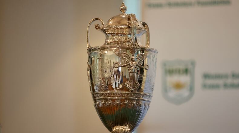 The Western Amateur trophy is pictured at Moraine Country Club on Monday, July 1, 2024. David Jablonski/Staff