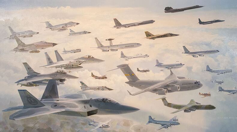 A special exhibit highlighting the 70th birthday of the U.S. Air Force will open Sept. 9 at the Air Force’s national museum. This artwork was created by Keith Ferris. (U.S. Air Force photo/Ken LaRock)