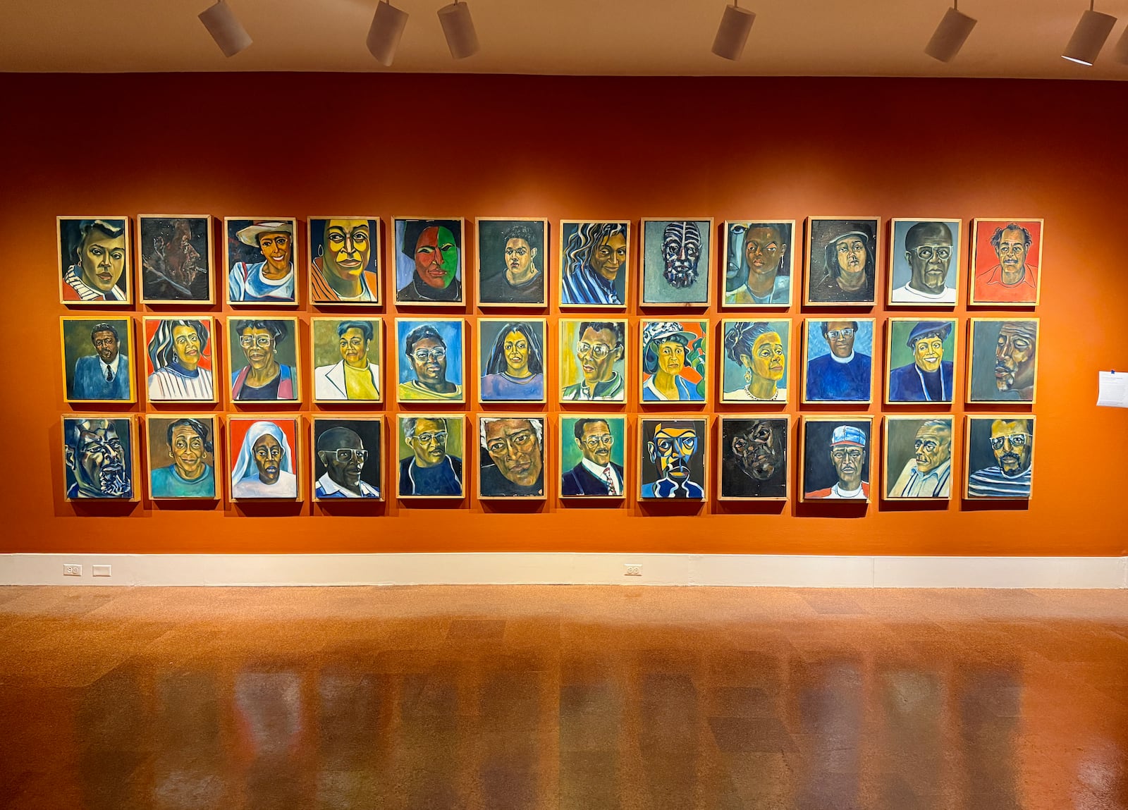 Curtis Barnes, Sr., Westwood Community Center Portraits, 1992-2001, Oil on canvas, 36 individual paintings, each measuring 18 1/2 x 22 in. HANNAH KASPER/CONTRIBUTED