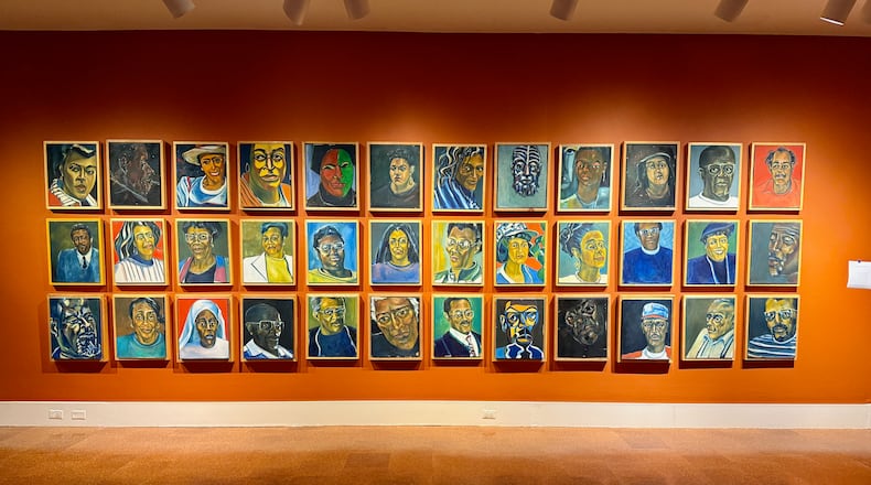 Curtis Barnes, Sr., Westwood Community Portraits, 1992-2001, Oil on canvas, 36 individual paintings, each measuring 18 1/2 x 22 in. Courtesy of the Barnes Family. HANNAH KASPER/CONTRIBUTED