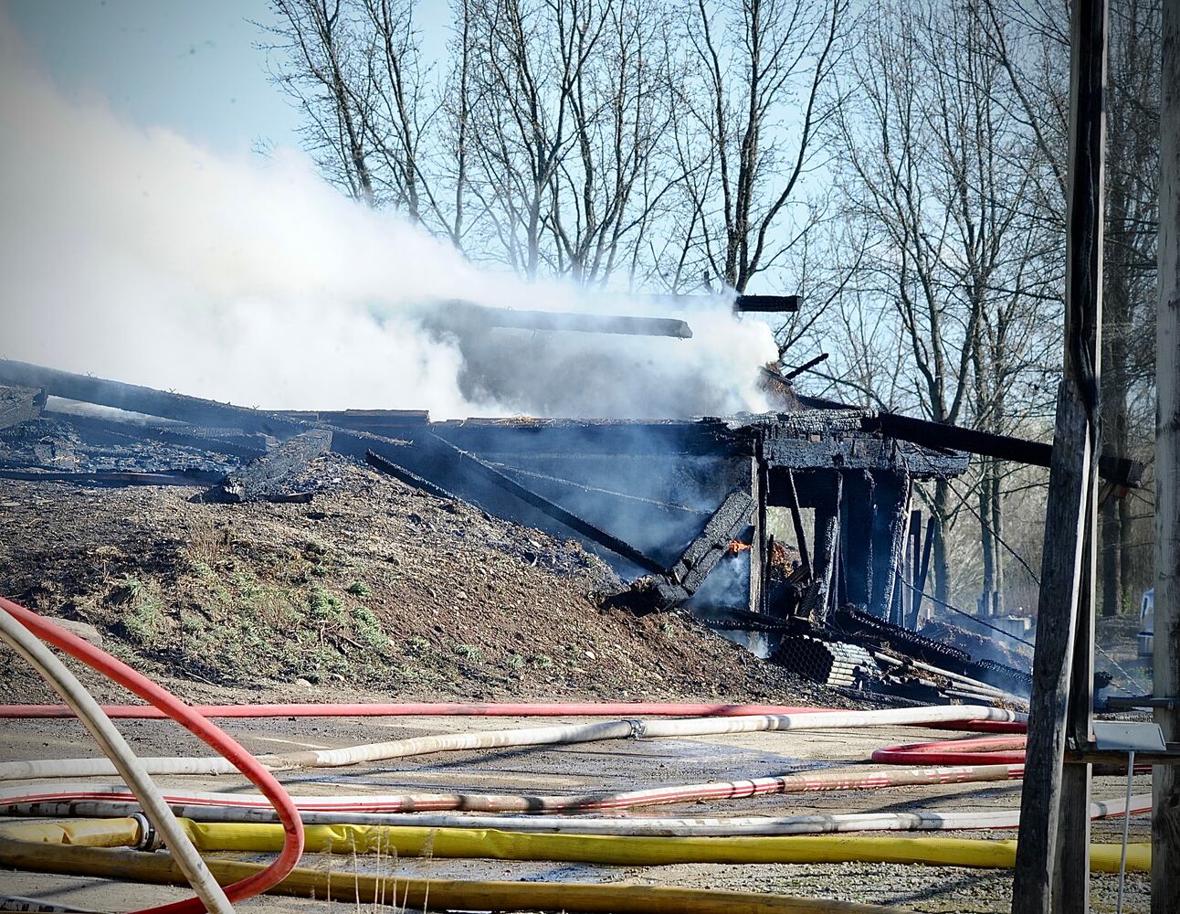 100-year-old barn burns at Siebenthaler’s Garden Center in Beavercreek Twp.