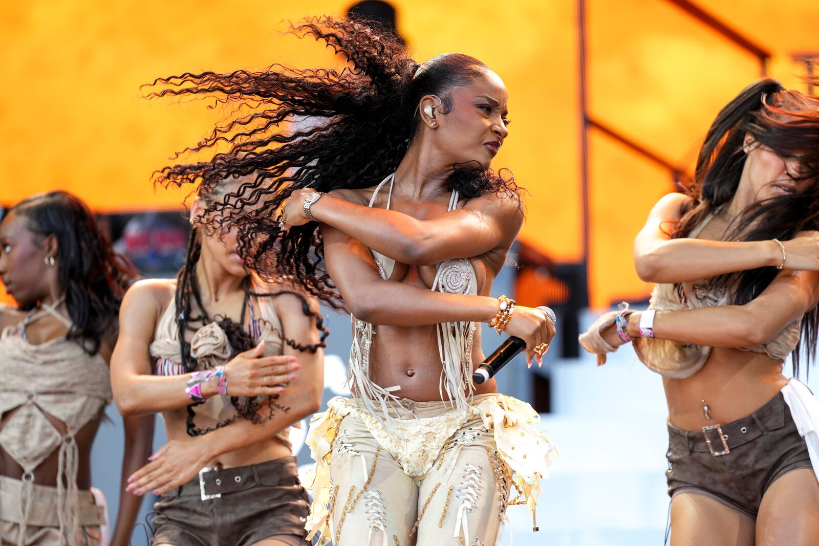 FILE - Ayra Starr performs during the Glastonbury Festival in Worthy Farm, Somerset, England, Saturday, June 29, 2024. (Scott A Garfitt/Invision/AP, File)