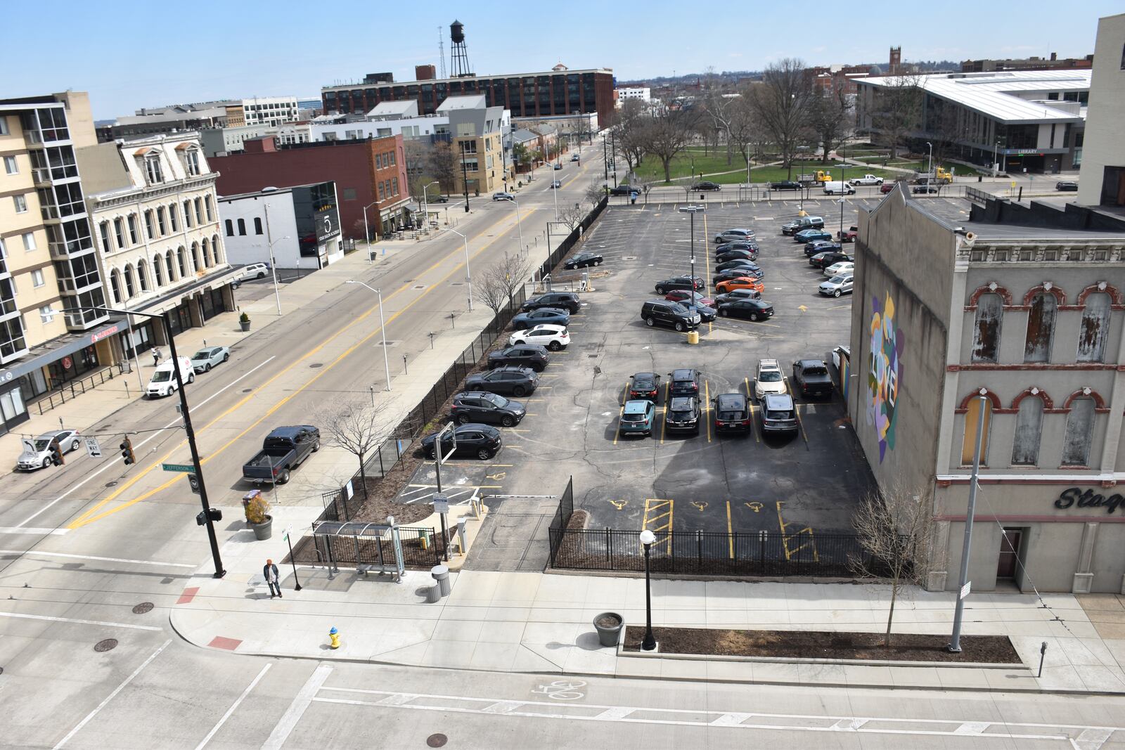 This parking lot, located at East Second and North Jefferson streets, is owned by the city of Dayton. The Dayton Police Department plans to use the parking lot as a "protest zone" during the NATO Parliamentary Assembly in late May. CORNELIUS FROLIK / STAFF