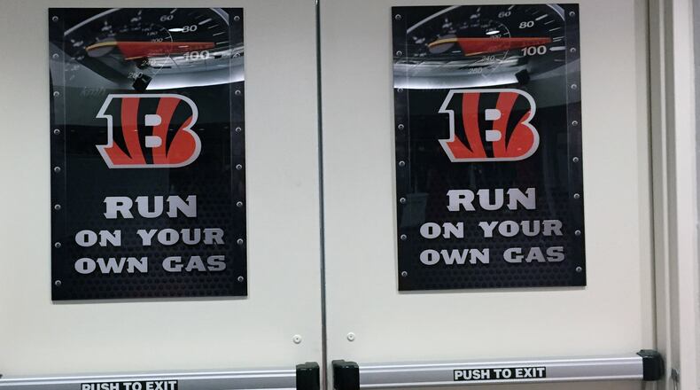 The 2017 Cincinnati Bengals slogan is “Run on your own gas.”