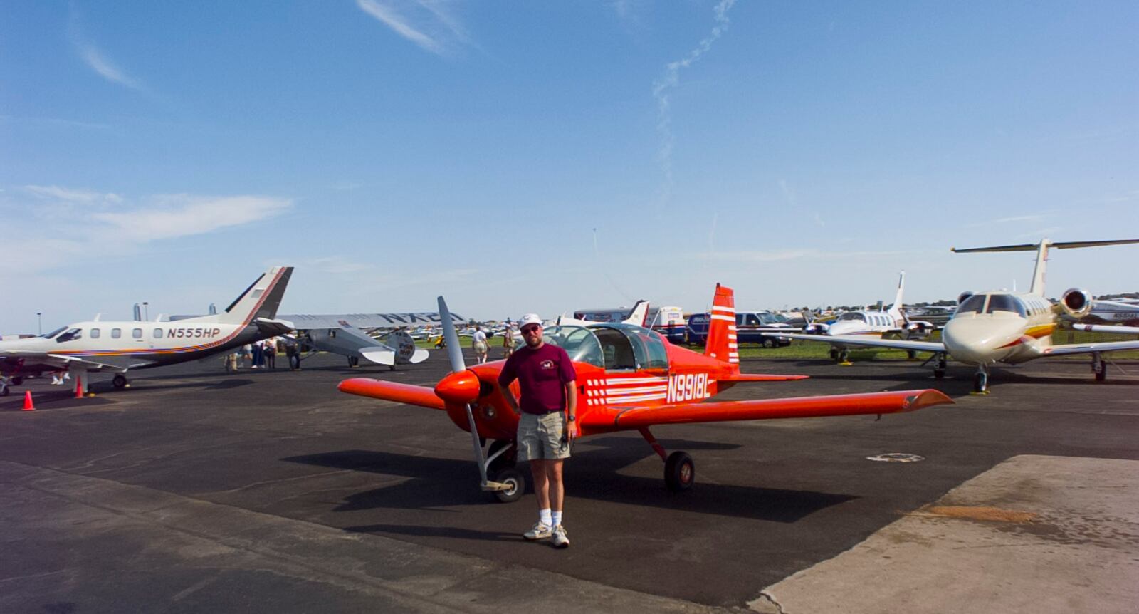 Gaffney with his Grumman AA-1B Yankee after we arrived at Oshkosh in 1997.