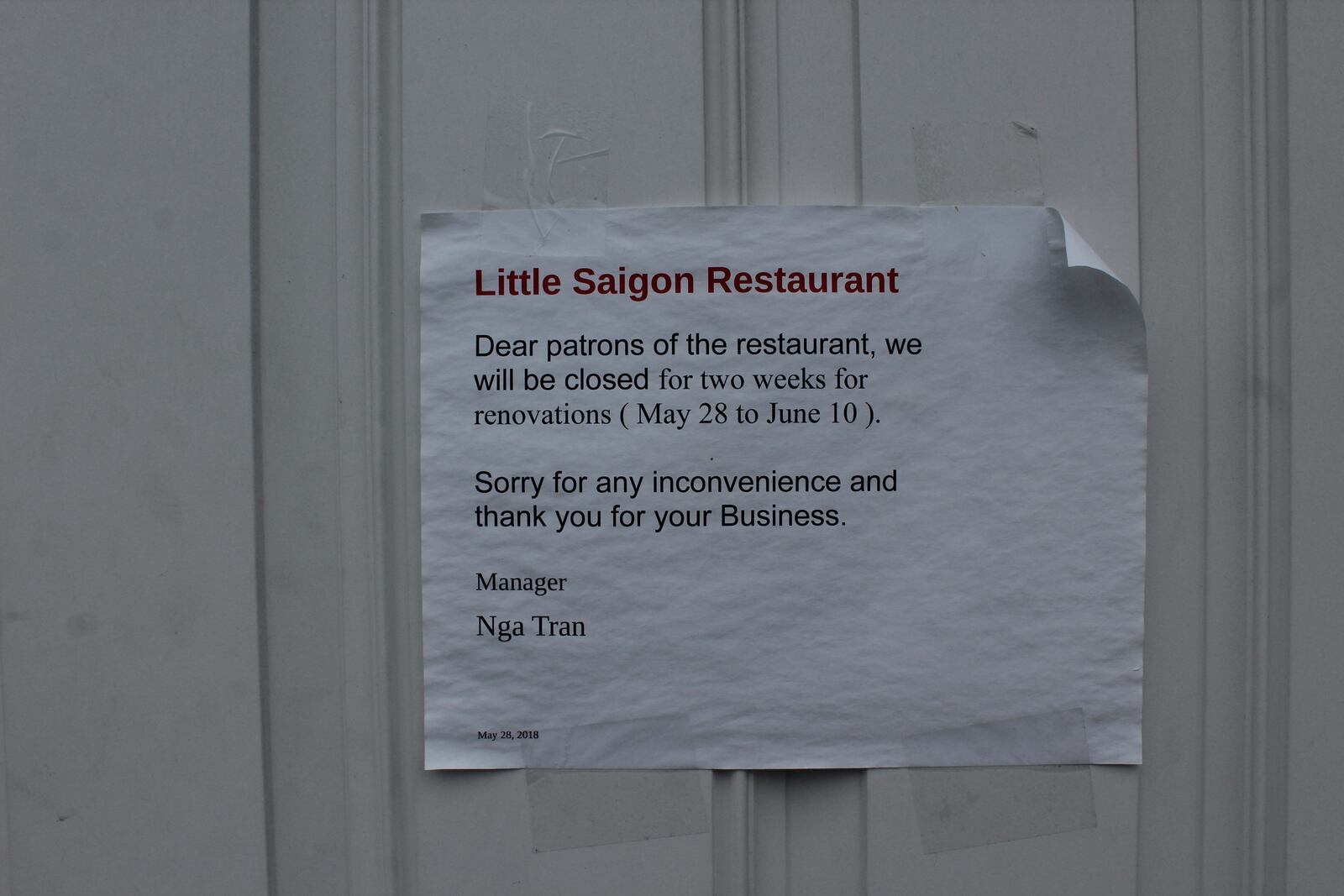 Little Saigon Restaurant,  1718 Woodman Dr. in Kettering, plans to reopen July 25 despite initial hopes of reopening sooner.