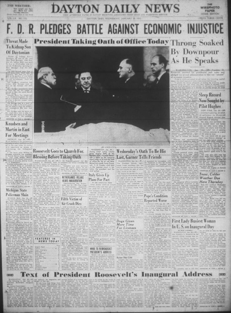 Presidential inauguration newspaper