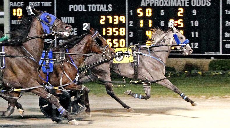 Give Up The Ghost wins at Dayton Raceway on Sept. 28. Brad Conrad/CONTRIBUTED