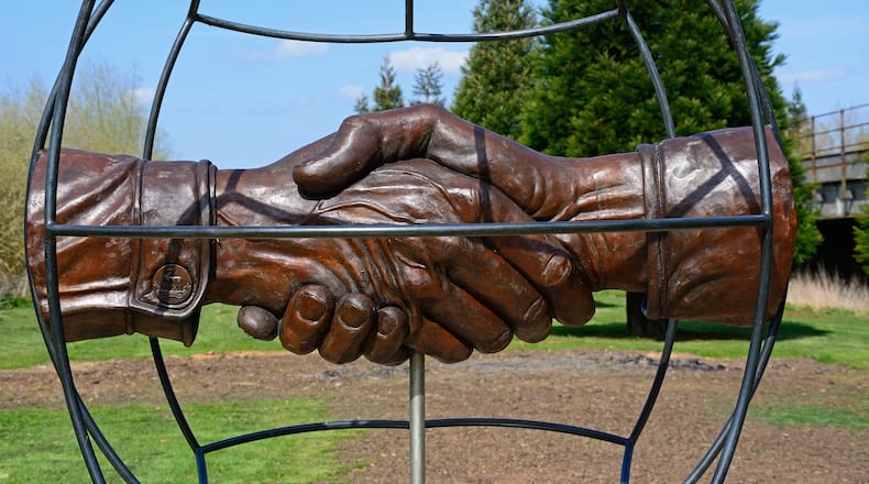 The Football Remembers Memorial at the National Memorial Arboretum in England, commemorating the 1914 Christmas Truce.