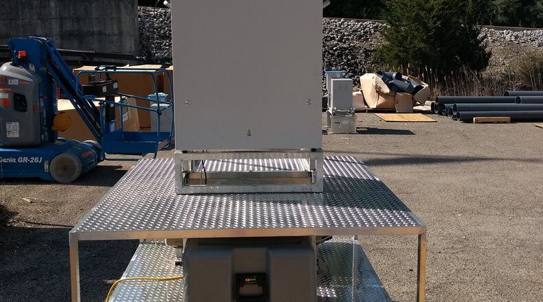 The Air Force Research Laboratory is developing and testing a device that can measure environmental factors, such as pollutants, salt and moisture to predict corrosive conditions before they can start causing damage to valuable assets. (U.S. Air Force photo/Matthew Hartshorne)