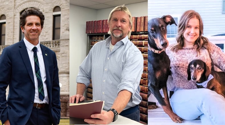 Joe Kennedy, Ken Kraus, and Rebekah Dean are all running in the Greene County Recorder primary this March. CONTRIBUTED