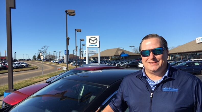 Matt Castrucci has 17 acres on Malls Park Drive for his auto dealerships. A move to 37 acres near Byers and Lyons roads would double his space. THOMAS GNAU/STAFF