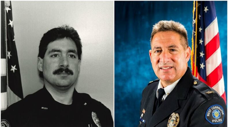 The city of West Carrollton noted recently that Chief Doug Woodard has served for 30 years in many positions in the police department. CONTRIBUTED.