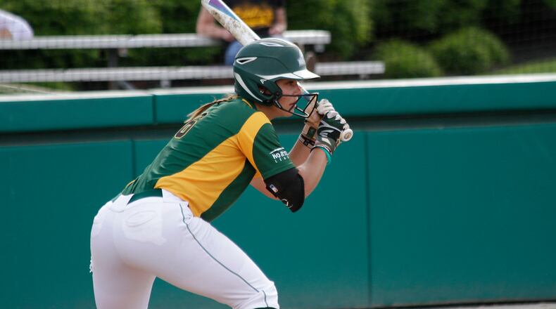 First team All-Horizon League outfielder Honnah Susor led Wright State to a 2-1 victory against Detroit in the first round of the conference tournament Wednesday in Chicago. TIM ZECHAR/CONTRIBUTED PHOTO
