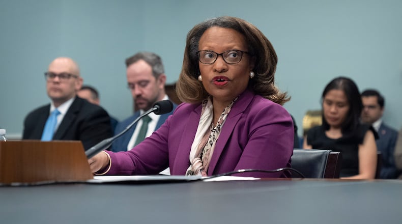 Acting Secretary of Housing and Urban Development Adrianne Todman speaks during a hearing of the House Appropriations Committee Subcommittee on Transportation, Housing and Urban Development, and Related Agencies on Capitol Hill, Wednesday, May 1, 2024, in Washington. (AP Photo/Mark Schiefelbein)