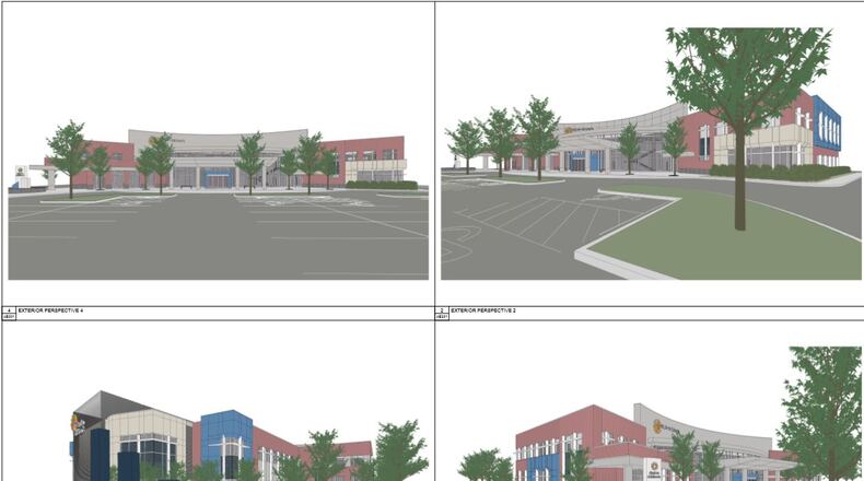 Dayton Children’s Hospital wants to build a community health center next to its main campus, pictured in the rendering. CONTRIBUTED