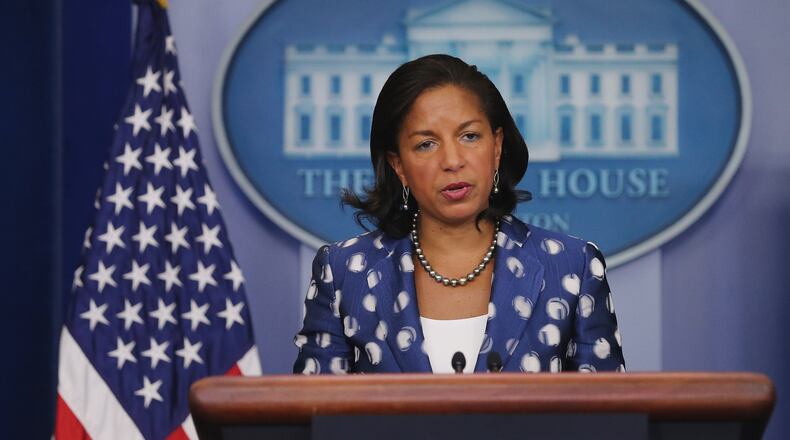 WASHINGTON, DC - JULY 22: White House National Security Advisor Susan Rice briefs reporters about President Barack Obama's upcoming trip to Africa in the Brady Press Briefing Room at the White House July 22, 2015 in Washington, DC. Obama is traveling this week to Kenya and Ethiopia. (Photo by Chip Somodevilla/Getty Images)