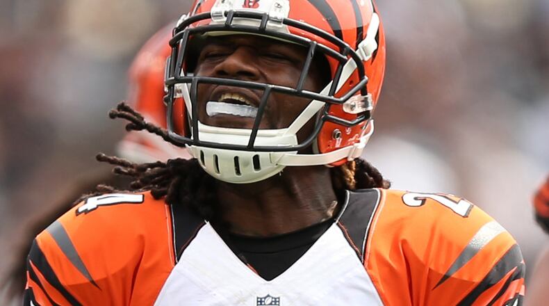 OAKLAND, CA - SEPTEMBER 13: Adam Jones #24 of the Cincinnati Bengals reacts after a play against the Oakland Raiders in the first half of their NFL game at O.co Coliseum on September 13, 2015 in Oakland, California. (Photo by Ezra Shaw/Getty Images)