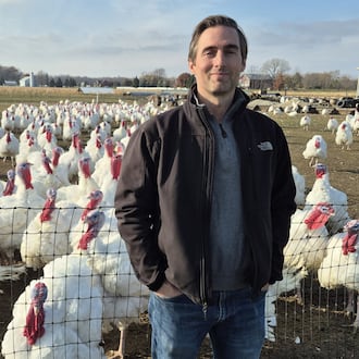 Drew Bowman, co-owner of Bowman and Landes Turkeys in New Carlisle, said the farms retail store will do 25% of its annual business over the three days before Thanksgiving. MICHAEL KURTZ / STAFF