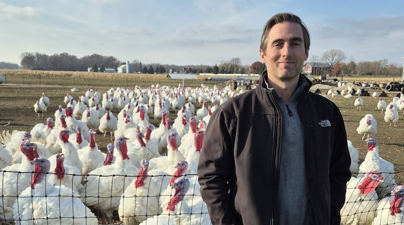 Drew Bowman, co-owner of Bowman and Landes Turkeys in New Carlisle, said the farms retail store will do 25% of its annual business over the three days before Thanksgiving. MICHAEL KURTZ / STAFF