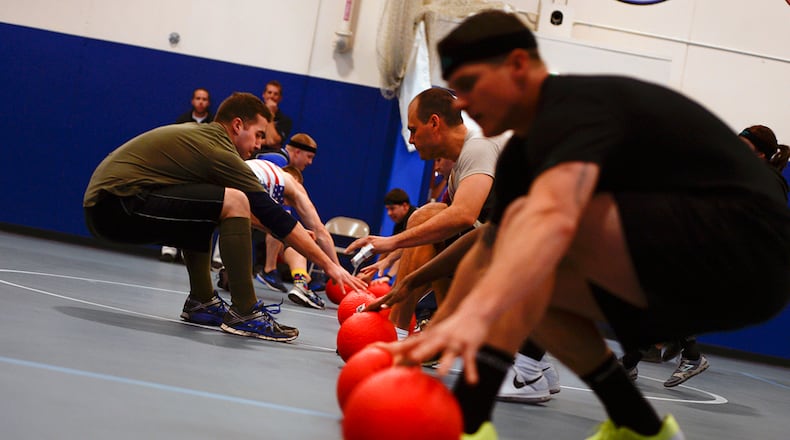 The 2019 Wright-Patterson Dodgeball Tournament took place April 19 at the Jarvis Gym in Area A. Donations supported a local domestic violence resource agency, the Artemis Center. (U.S. Air Force photo by Kathryn Calvert)