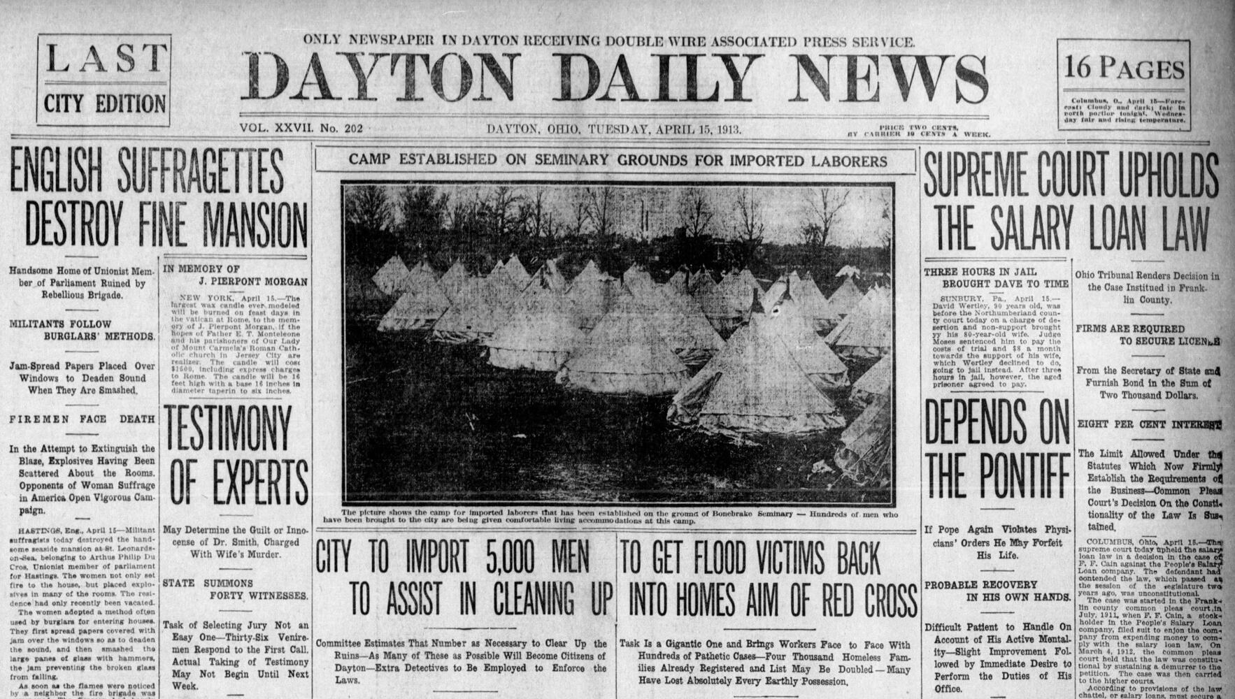 Dayton history pages 1913 Flood
