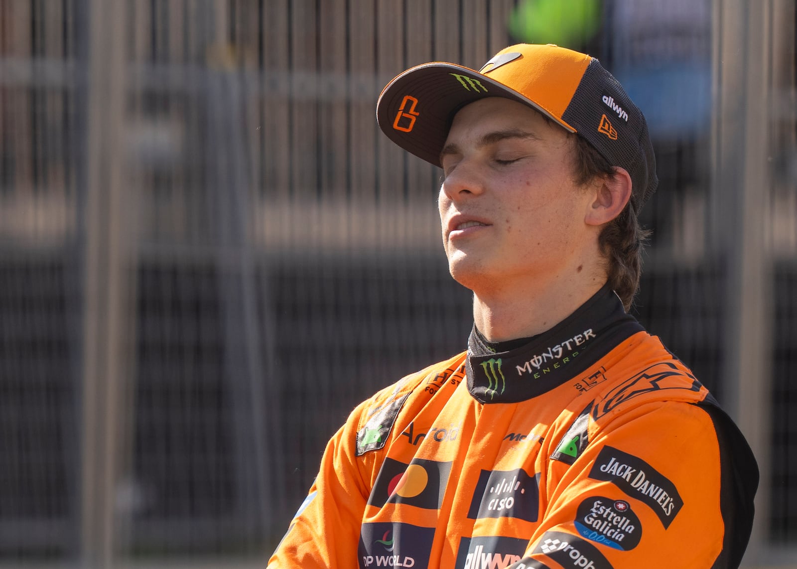 McLaren driver Oscar Piastri, of Australia, reacts after finishing third in the qualifying sessionat the F1 Canadian Grand Prix auto race, Saturday, June 14, 2025, in Montreal. (Christinne Muschi/The Canadian Press via AP)