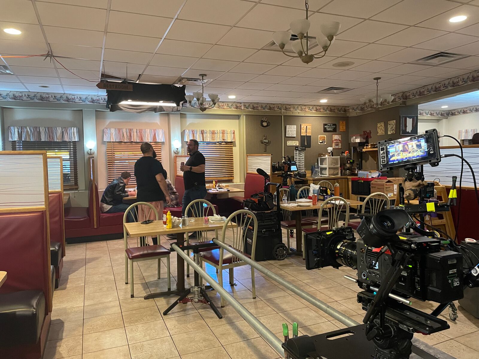 After hours, George’s Family Restaurant in Dayton turns into the set of a new independent feature film called ‘Another Day.’ NATALIE JONES/STAFF