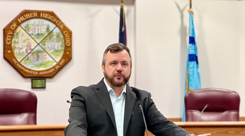 Huber Heights City Manager Rick Dzik updated residents Nov. 17 on the status of the city's response to a cyber ransomware attack that was caught days earlier. AIMEE HANCOCK/STAFF