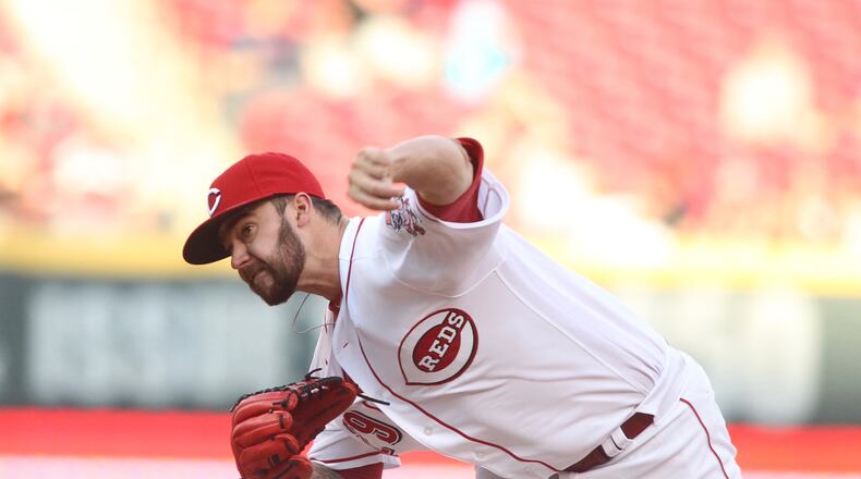 Reds starter Brandon Finnegan pitches against the Indians on Wednesday, May 18, 2016, at Great American Ball Park in Cincinnati. David Jablonski/Staff