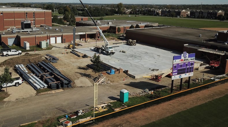 Dayton Christian School broke ground last year on its Warrior Center, its first gym. The school plans to unveil the $3.7 million facility on Wednesday. STAFF