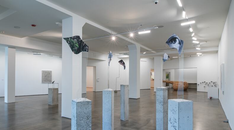 Curtis Mann uses images of his family in his current exhibit, "Precious Blood," at The Co. They include close-up shots of eyes: his wife’s, his children’s and his own. CONTRIBUTED