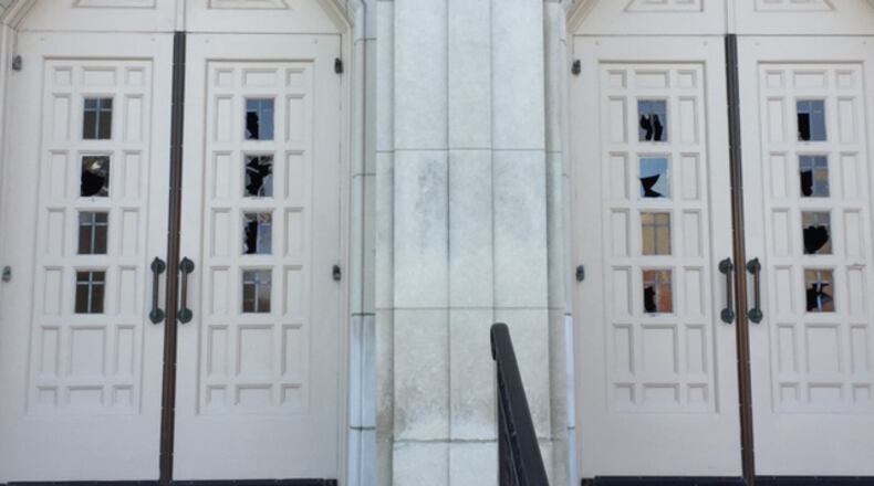 Eleven panes of stained glass windows were damaged at St. Anthony of Padua church, according to a Dayton police report. Photo courtesy St. Anthony of Padua church.